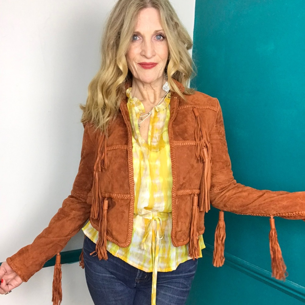 Rachel Zoe fringe suede 4 boho chic leather - Picture 14 of 15